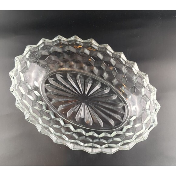 Fostoria American Clear Oval Vegetable Bowl 9" #2056 Vtg Glassware Unmarked MCM - Picture 4 of 7